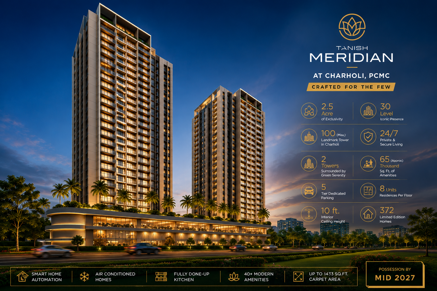 Premium twin tower residential project in Charholi Pune